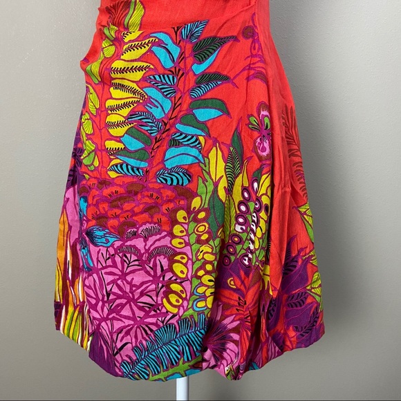 Nanette Lepore Red Strapless Tropical Dress 2 - Picture 3 of 9